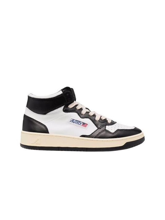 Medalist Leather High-Top Sneakers White Black - AUTRY - BALAAN 1