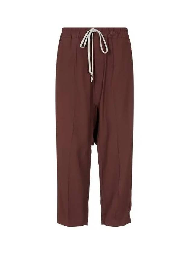 MEN Drawstring Rayon Cropped Pants Cherry Brown 271987 - RICK OWENS - BALAAN 1