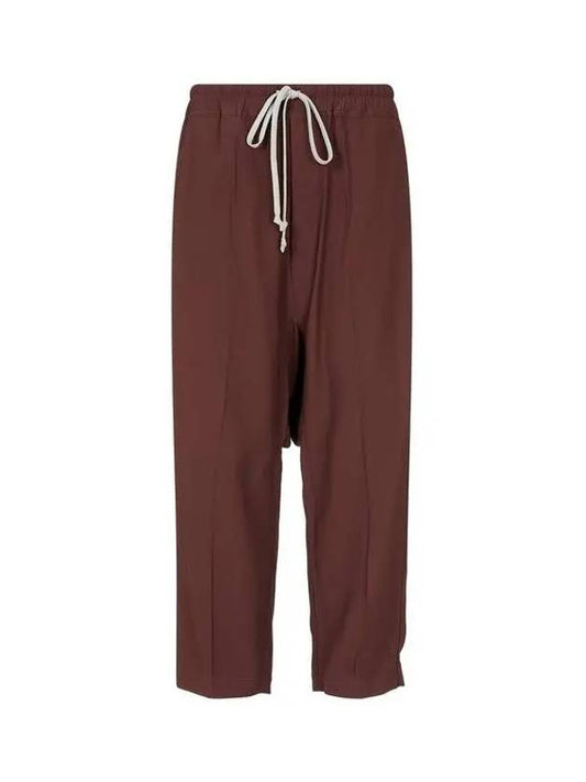 MEN Drawstring Rayon Cropped Pants Cherry Brown 271987 - RICK OWENS - BALAAN 1