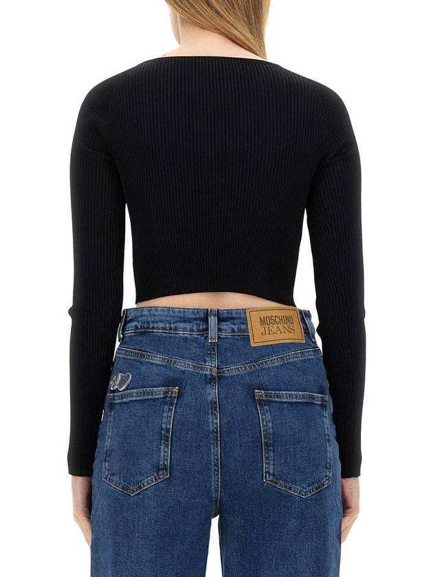 Moschino Jeans Ribbed Crop Top - MOSCHINO - BALAAN 3