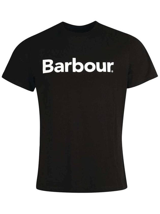 Men's Logo Print Short Sleeve T-Shirt Black - BARBOUR - BALAAN.