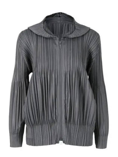 PLEATS PLEASE PP48 JC401 12 Fluffy Basic Hooded Jacket - ISSEY MIYAKE - BALAAN 1