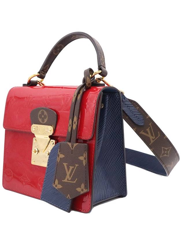 Women s Louis Vuitton M90505 Scarlet Red Vernis Leather Gold Plated Spring Street Top Handle 2WAY gt bag Gangbuk used luxury goods - LOUIS VUITTON - BALAAN 4