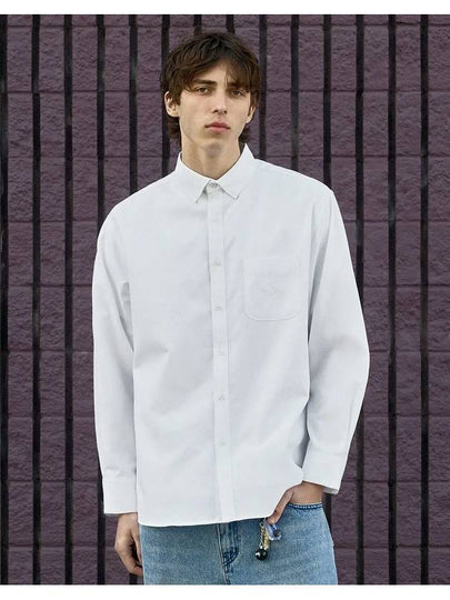 Slam Logo Overfit Oxford Shirt White FLS206 - FLUKE - BALAAN 2