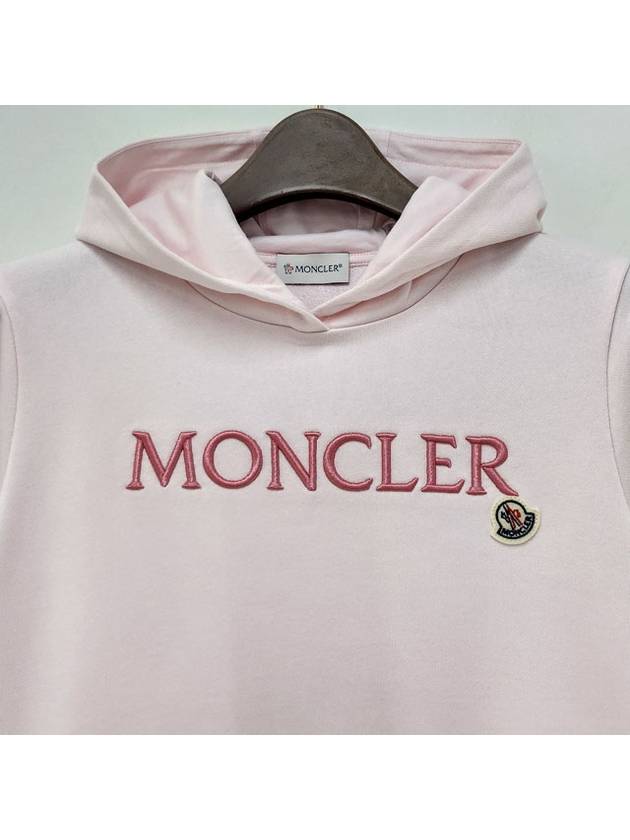 Kids Logo Embroidered Hoodie 12Y 14Y Pink 8G00012 809AG 504 - MONCLER - BALAAN 3