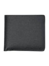 Stitched Bifold Leather Half Wallet Black - MAISON MARGIELA - BALAAN 2