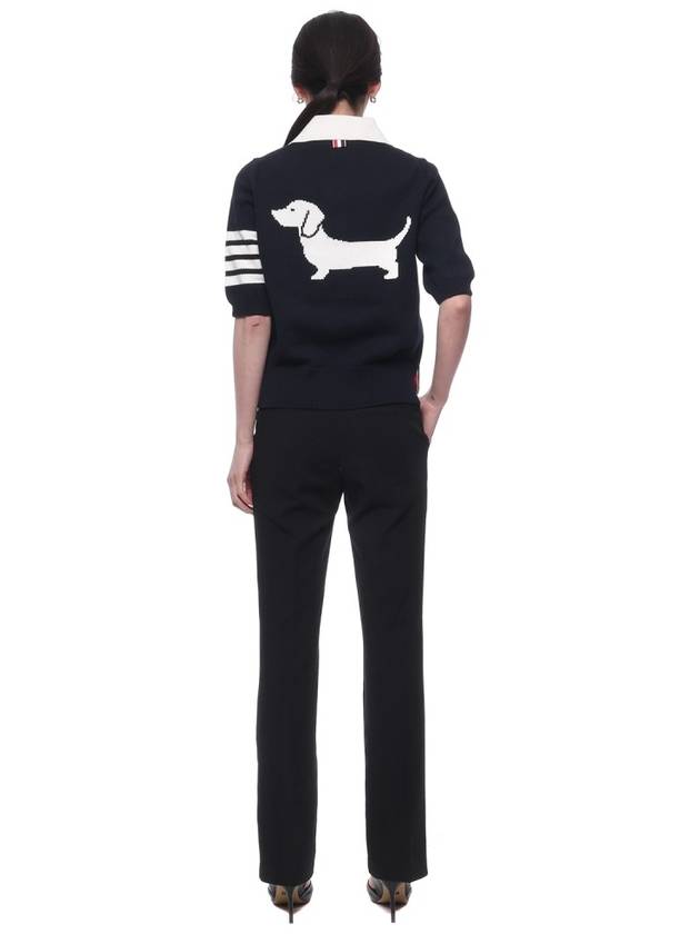 Cotton 4-Bar Hector Polo T- Shirt Navy - THOM BROWNE - BALAAN 6