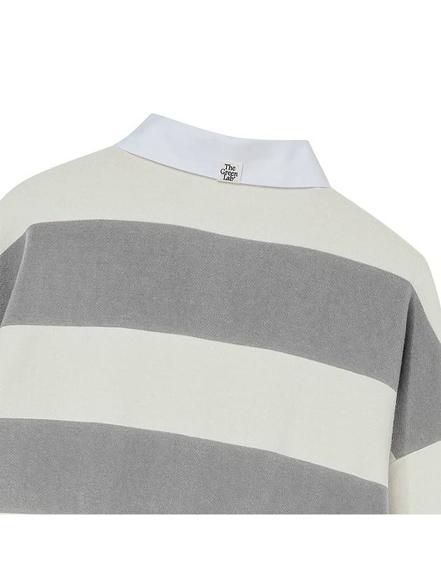 Striped rugby collar sweatshirt Melange gray - THE GREEN LAB - BALAAN 4