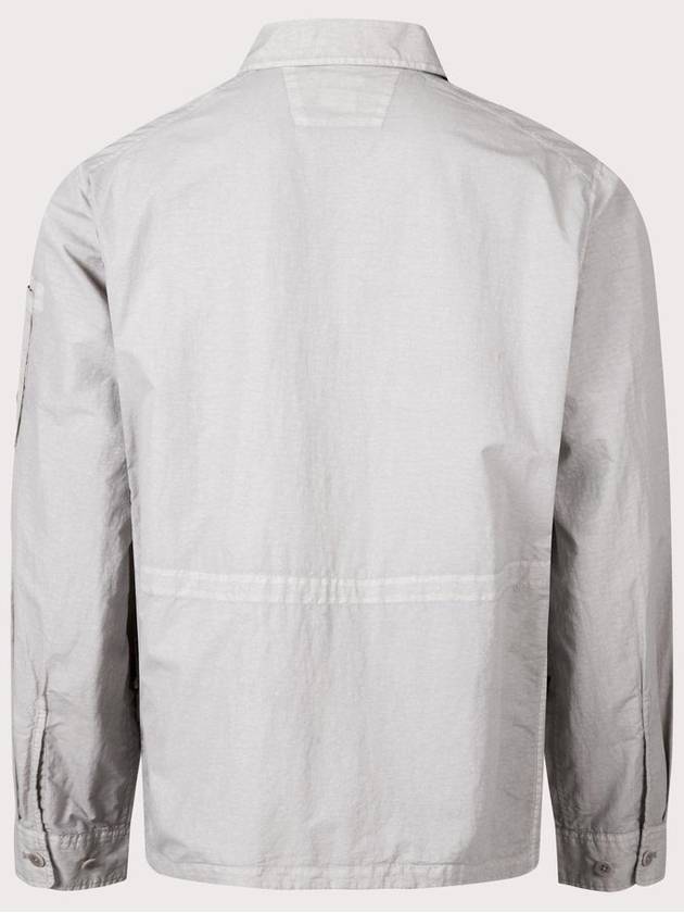 Flat Nylon Utility Over Long Sleeve Shirt Grey - CP COMPANY - BALAAN 4