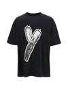 Graphic Logo Cotton Short Sleeve T-Shirt Black - Y-3 - BALAAN 1