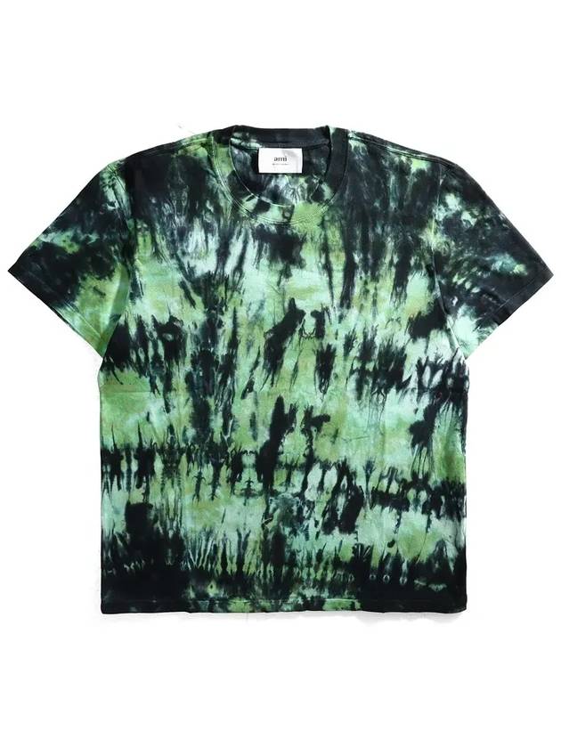 Tie Dye Short Sleeve T-Shirt Green - AMI - BALAAN 6