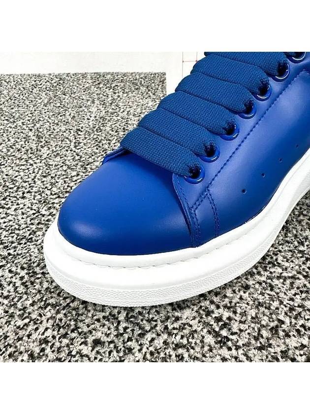 Women's Larry Oversole Leather Low Top Sneakers Blue - ALEXANDER MCQUEEN - BALAAN 5