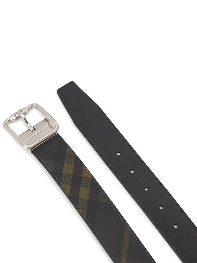 Check Pattern Buckle Leather Belt Blue - BURBERRY - BALAAN 5