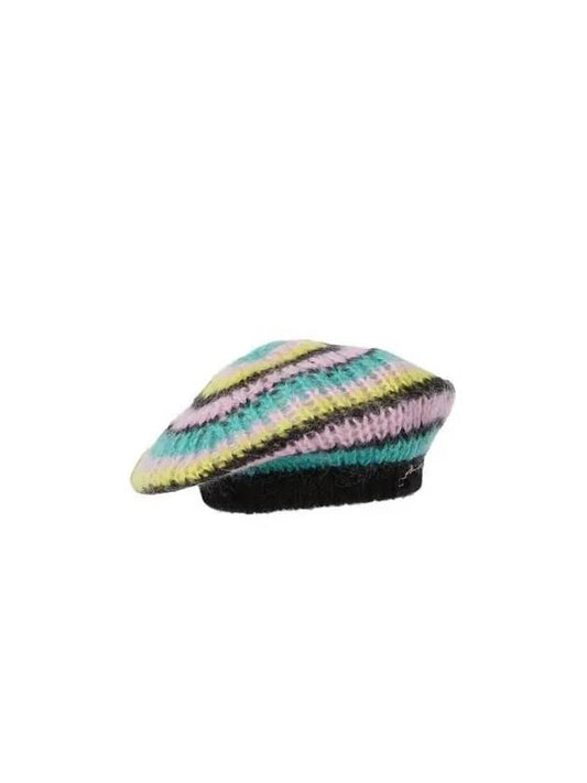 23 ss Striped Mohair Beret A4715 759 B0110822390 - GANNI - BALAAN 2