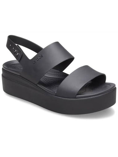 Brooklyn Low Wedge Sandals Black - CROCS - BALAAN 1