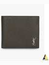 Men's Cassandra Logo Half Wallet Dark Khaki - SAINT LAURENT - BALAAN 2