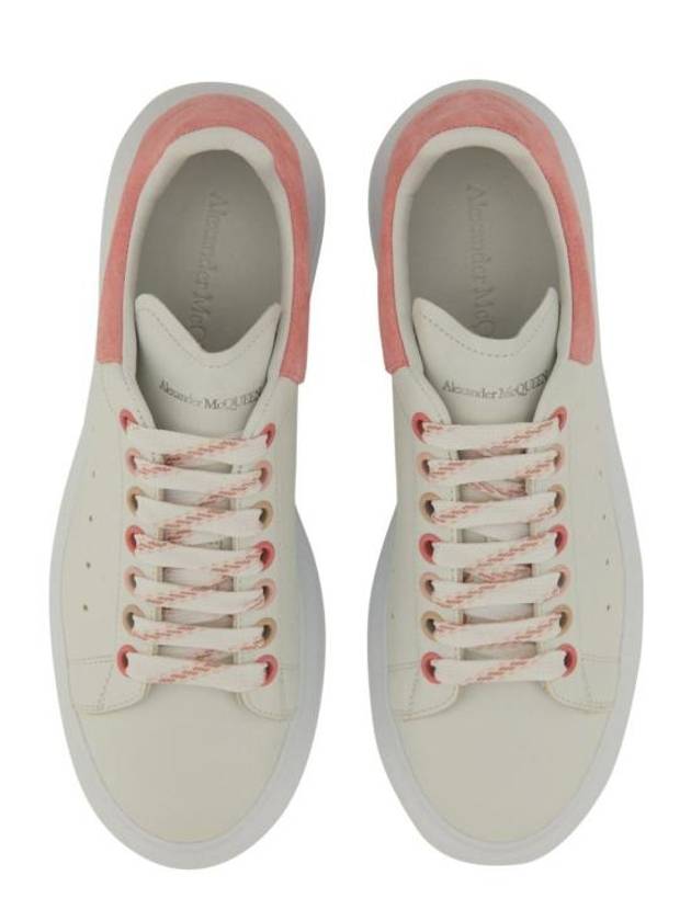 Oversized Leather Low Top Sneakers White Pink - ALEXANDER MCQUEEN - BALAAN 7