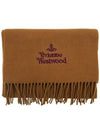 Embroidered Logo Wool Muffler Camel 81030007 C407 - VIVIENNE WESTWOOD - BALAAN 3