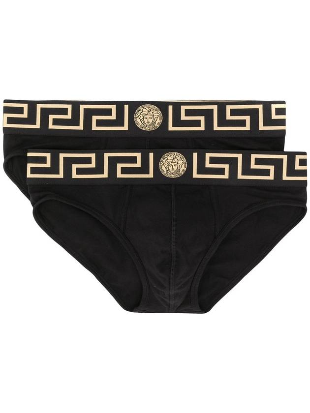 Men's Logo Banding Briefs 2 Pack Black - VERSACE - BALAAN 2