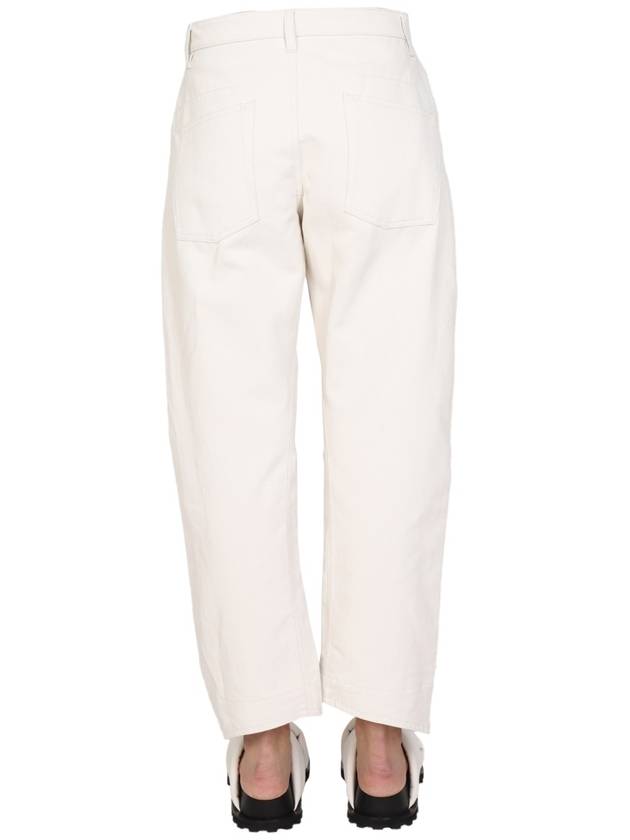 Women's Loose Fit Casual Straight Pants White - JIL SANDER - BALAAN 5