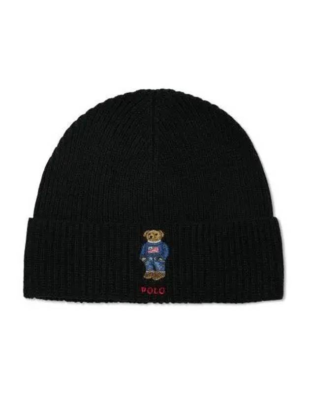 Polo Bear Wool Blend Beanie Black - POLO RALPH LAUREN - BALAAN 2