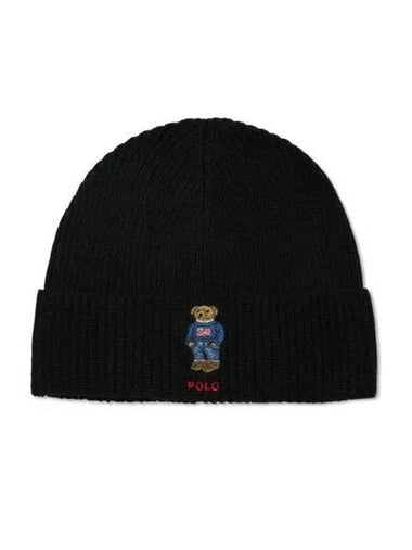 30 points paid Polo Bear Wool Blend Beanie Black - POLO RALPH LAUREN - BALAAN 1