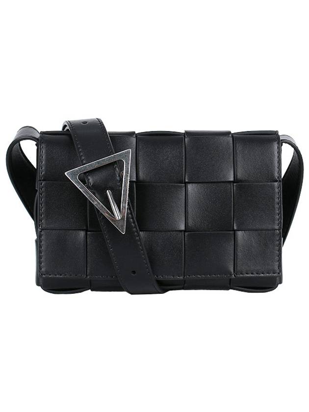 Cassette Intrecciato Small Cross Bag Black - BOTTEGA VENETA - BALAAN 2