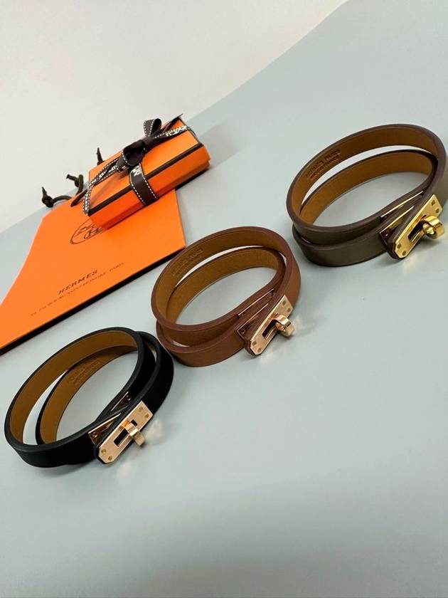 Mini Kelly Double Tour Leather Bracelet - HERMES - BALAAN 2