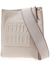 Madras Leather Shoulder Bag Raw White - MIU MIU - BALAAN 3