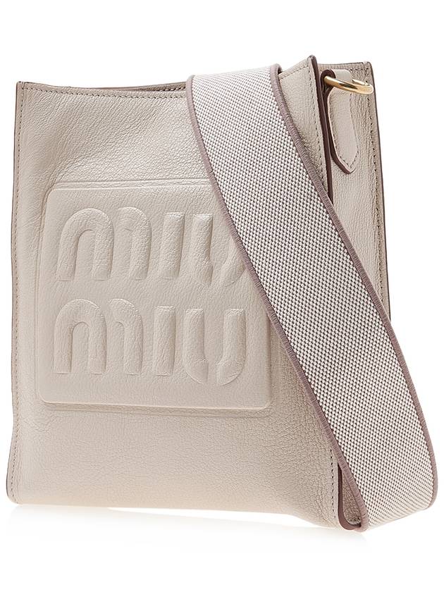 Madras Leather Shoulder Bag Raw White - MIU MIU - BALAAN 3