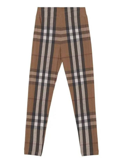 Stretch Check Pattern Leggings Brown - BURBERRY - BALAAN 2