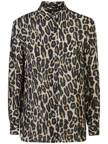 Theory Straight Shirt Leopard Print - THEORY - BALAAN 1