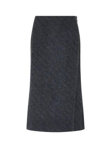 Women s Herringbone Wool A Line Skirt Charcoal - MAISON MARGIELA - BALAAN 1