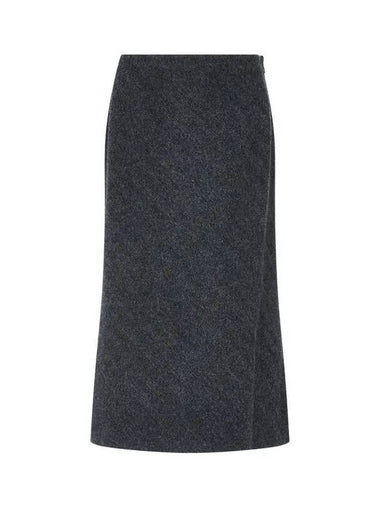 Women s Herringbone Wool A Line Skirt Charcoal - MAISON MARGIELA - BALAAN 1