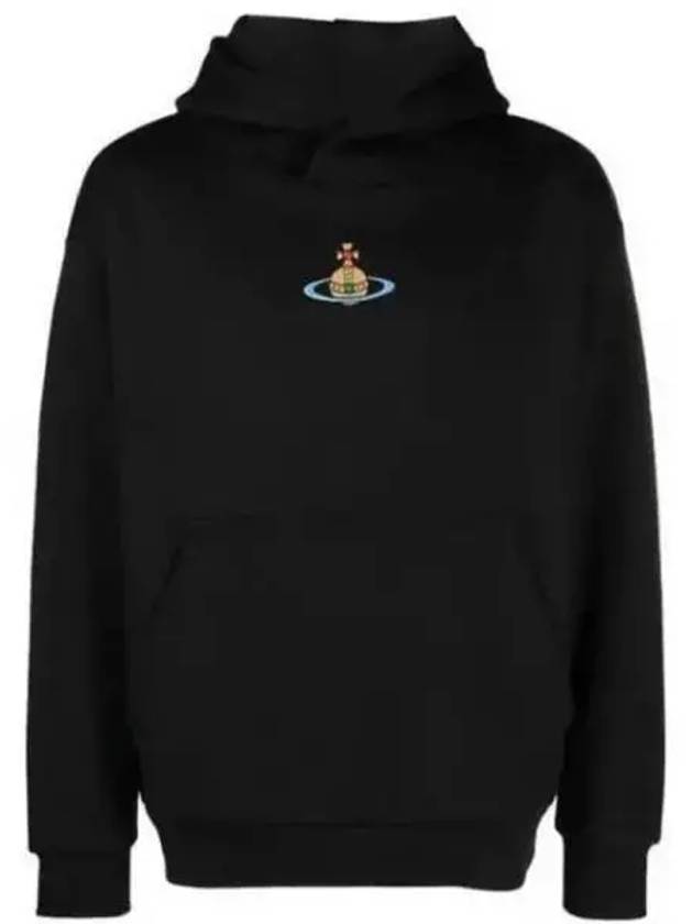 Embroidered ORB Logo Cotton Hoodie Black - VIVIENNE WESTWOOD - BALAAN 2