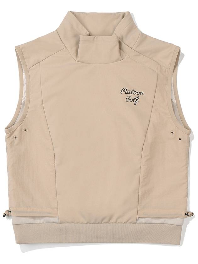 Utility Performance Woven Vest BEIGE WOMAN - MALBON GOLF - BALAAN 1