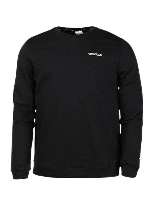 Dry Fit Track Club Fleece Long Sleeve Crew Neck Running Sweatshirt Black Summit White Asia FB5510 010 - NIKE - BALAAN 1