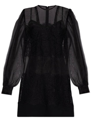 Dolce & Gabbana Dress With Lace Trim, Women's, Black - DOLCE&GABBANA - BALAAN 1