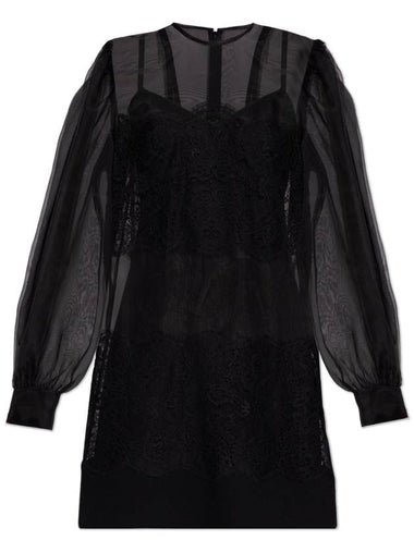 Dolce & Gabbana Dress With Lace Trim, Women's, Black - DOLCE&GABBANA - BALAAN 1