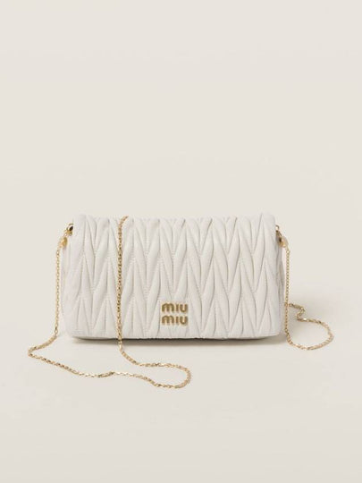 Matelasse Nappa Leather Logo Mini Bag White - MIU MIU - BALAAN 2