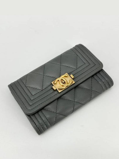 Lambskin boy flap card wallet - CHANEL - BALAAN 2