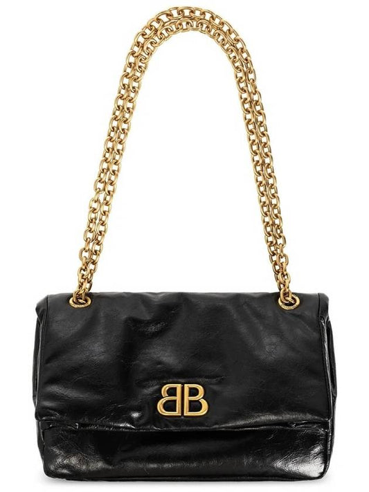 Monaco Small Chain Shoulder Bag Black - BALENCIAGA - BALAAN 2