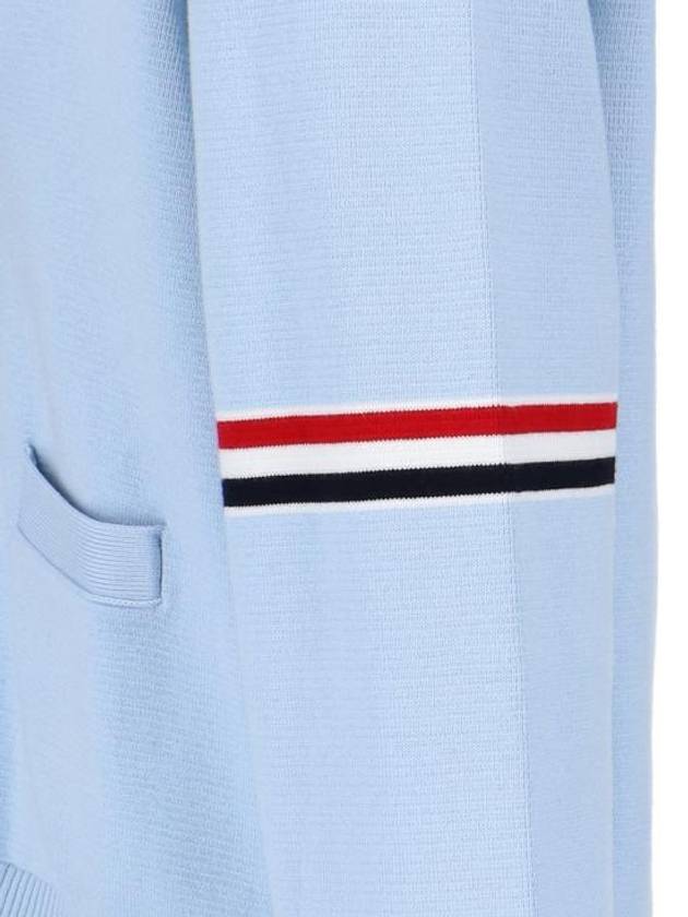 Milano Stitch Sprite Armband Cotton V-neck Cardigan Light Blue - THOM BROWNE - BALAAN 5