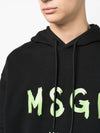 Milano Brushed Logo Hoodie Black - MSGM - BALAAN 3