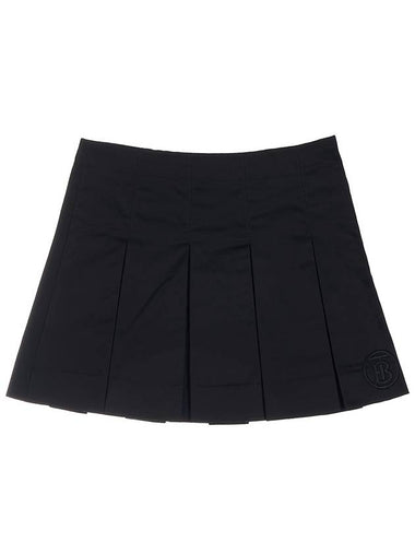 Kids Gaya Pleated Cotton Twill Skirt Black - BURBERRY - BALAAN 1