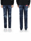 Back Logo Patch Cotton Skinny Jeans Navy - DSQUARED2 - BALAAN 2