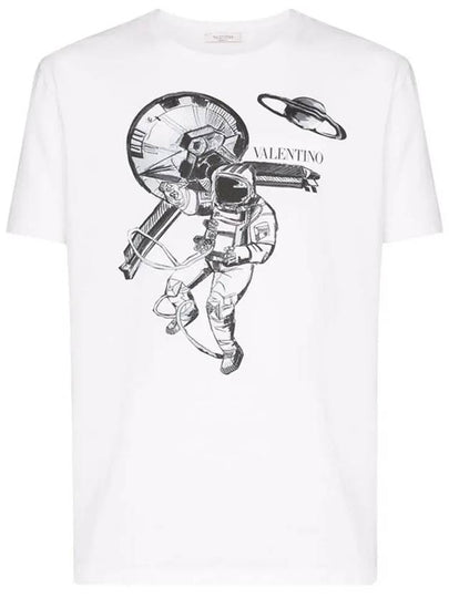 Astronaut Print Short Sleeve T-Shirt White - VALENTINO - BALAAN 2