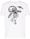 Astronaut Print Short Sleeve T-Shirt White - VALENTINO - BALAAN 3