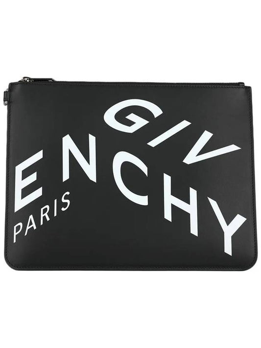 Big Logo Print Clutch Bag Black - GIVENCHY - BALAAN.