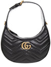 GG Marmont Half Moon Mini Bag Black - GUCCI - BALAAN 4